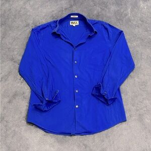 Express 1MX Royal Blue Fitted Button Down Shirt